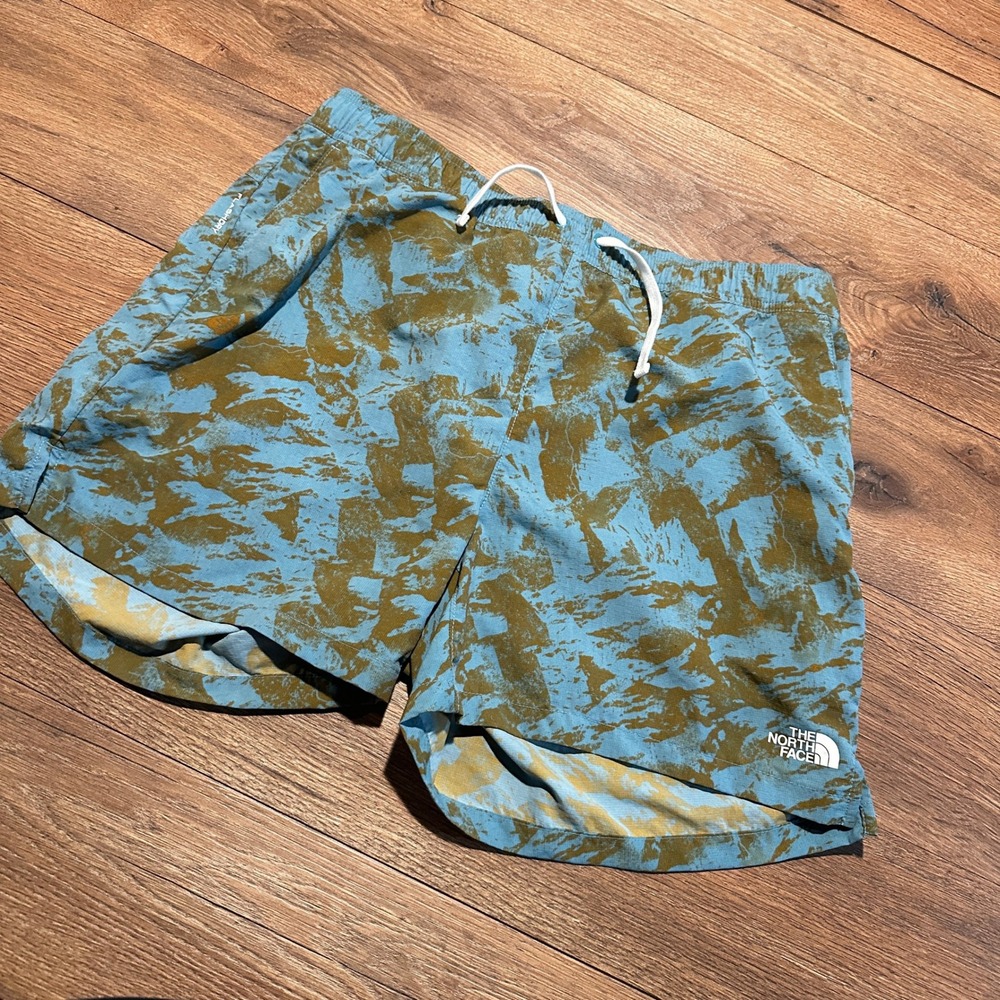 The North Face Blue Brown Abstract Print Shorts Men L